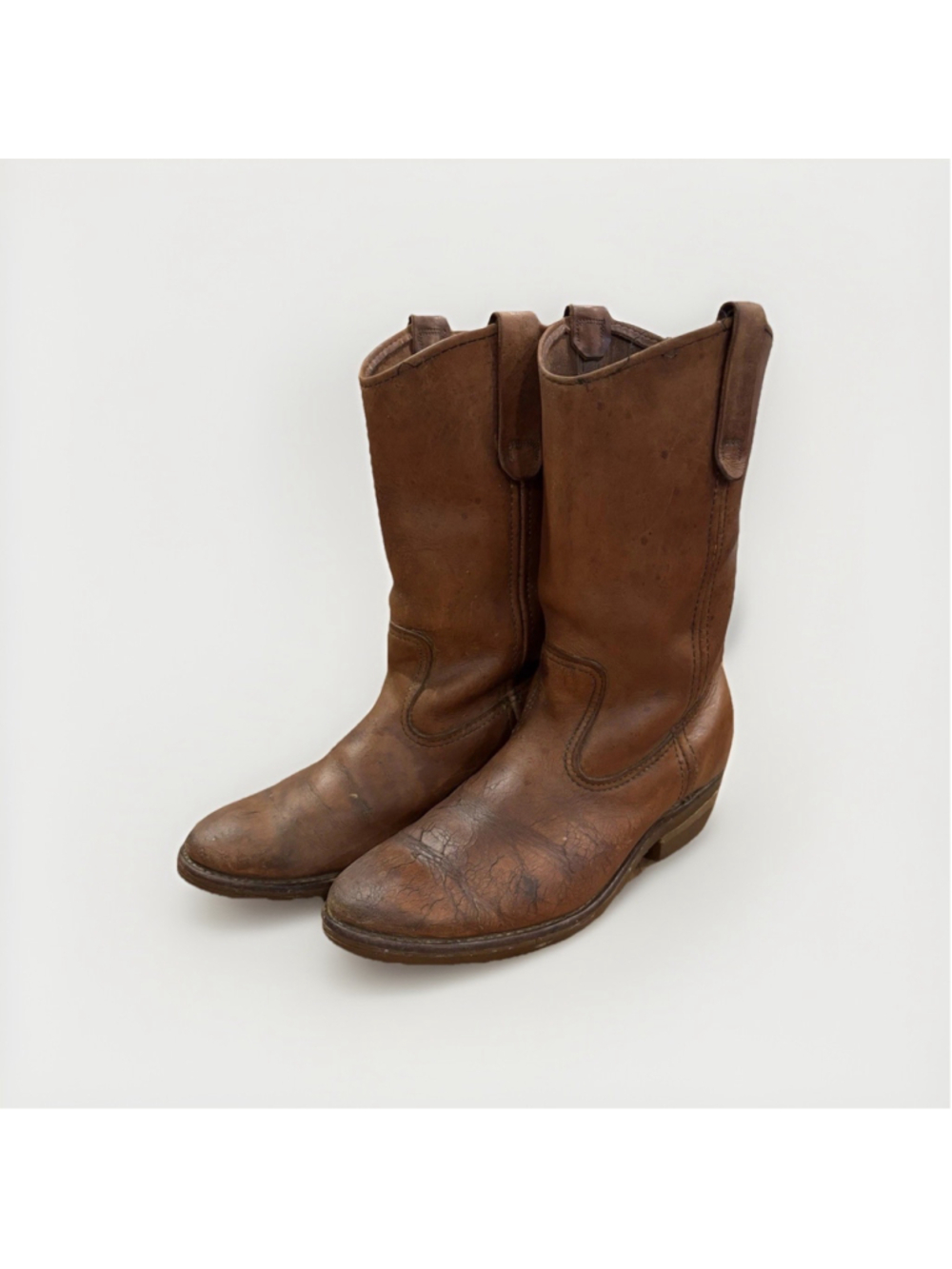 Red Wing 1178 Pecos Boots Mens 9 Brown Leather Pull On Western Work Distressed